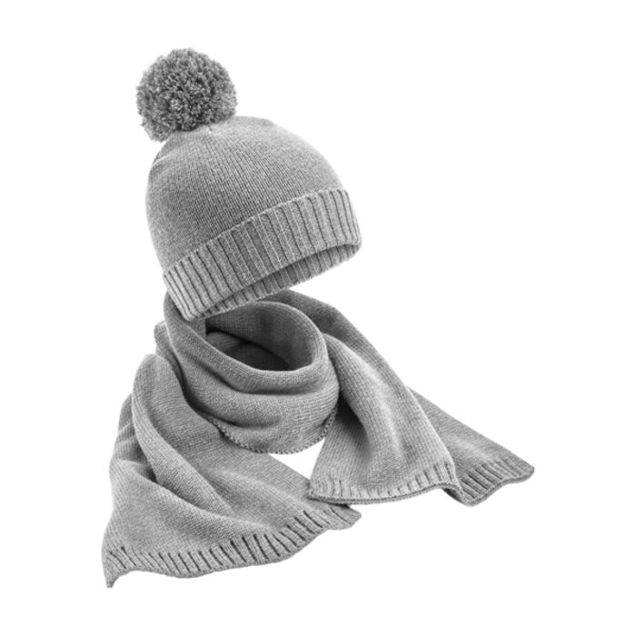 Beechfield Beechfield Knitted Scarf and Beanie Gift Set BB401 Beechfield Knitted Scarf and Beanie Gift Set Thumbnail