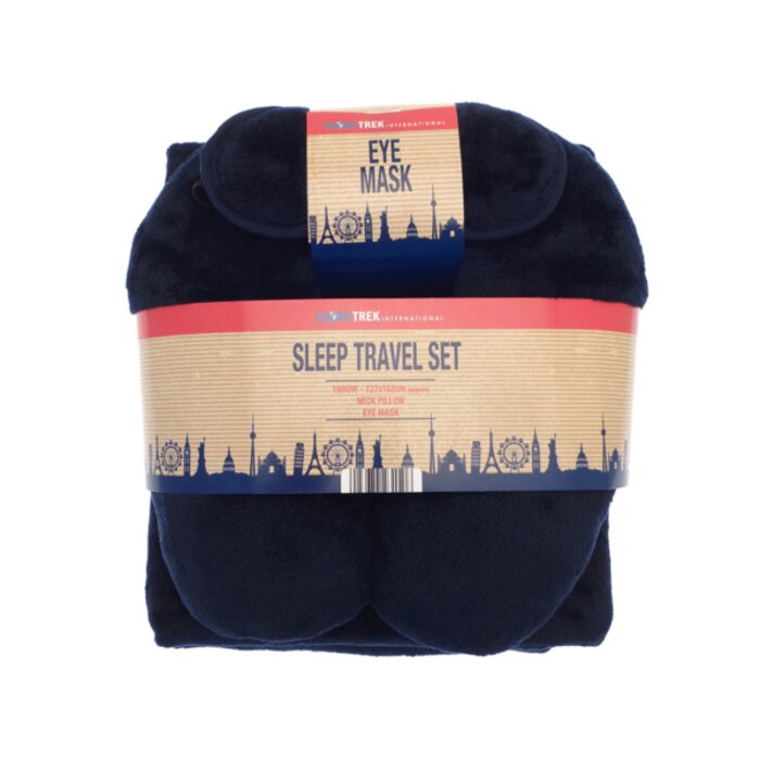 Travel set (neck pillow, eye mask and fleece blanket) Thumbnail