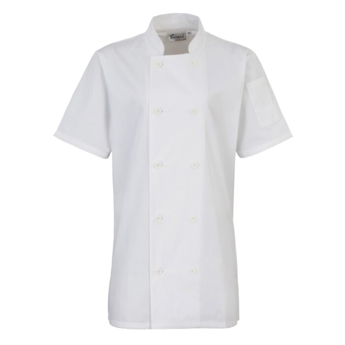 Women's short sleeve chef's jacket Thumbnail