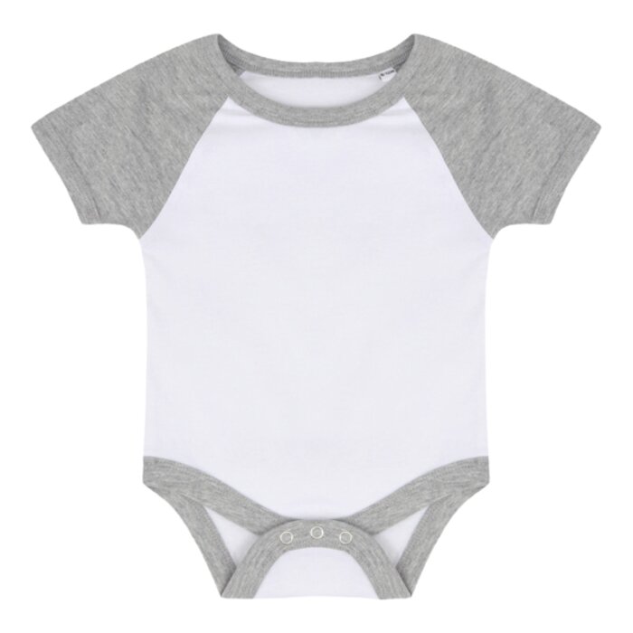 Larkwood Larkwood Essential Short Sleeve Baby Baseball Bodysuit LW502T Larkwood Essential Short Sleeve Baby Baseball Bodysuit Thumbnail