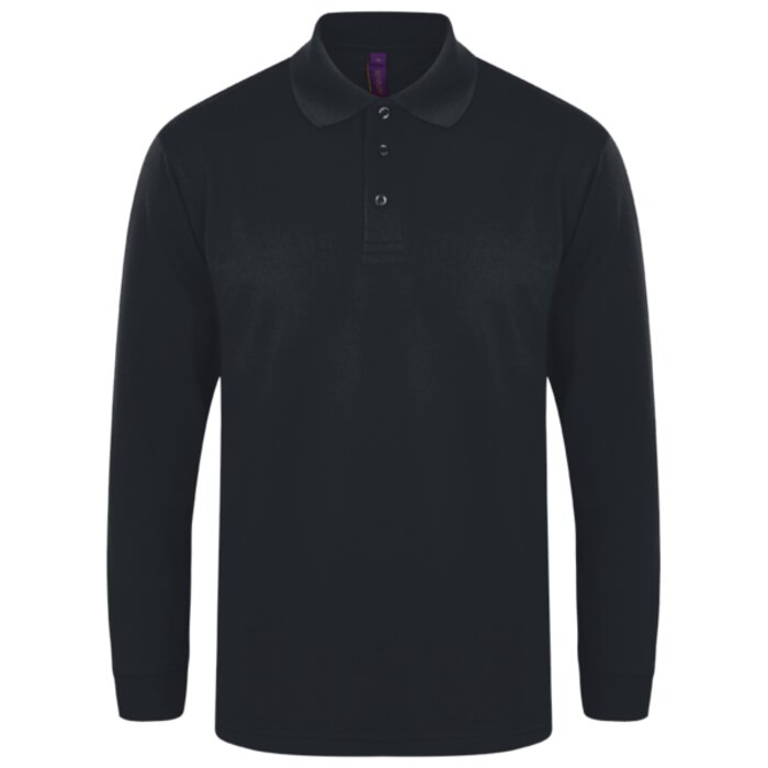 Henbury Henbury Unisex Long Sleeve Coolplus® Piqué Polo Shirt H478 Henbury Unisex Long Sleeve Coolplus® Piqué Polo Shirt Thumbnail