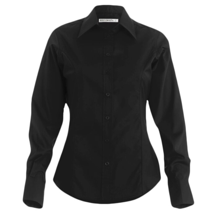Kustom Kit Ladies Premium Long Sleeve Tailored Oxford Shirt Thumbnail