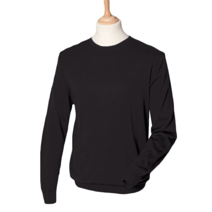 Henbury Lightweight Cotton Acrylic Crew Neck Sweater Thumbnail