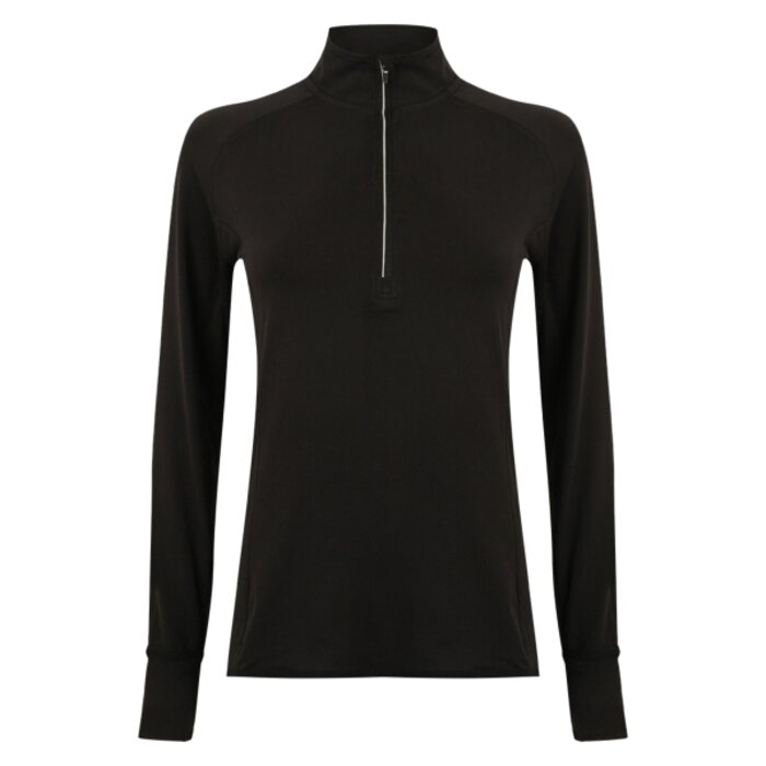 Tombo Ladies Long Sleeve Zip Neck Performance Top Thumbnail