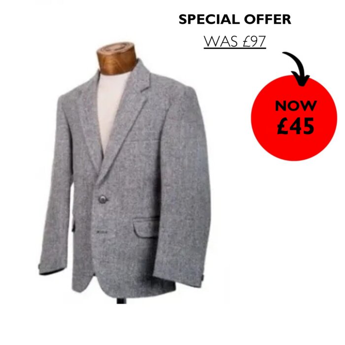 Junior Herringbone Blazer Grey School Uniform Jacket Thumbnail