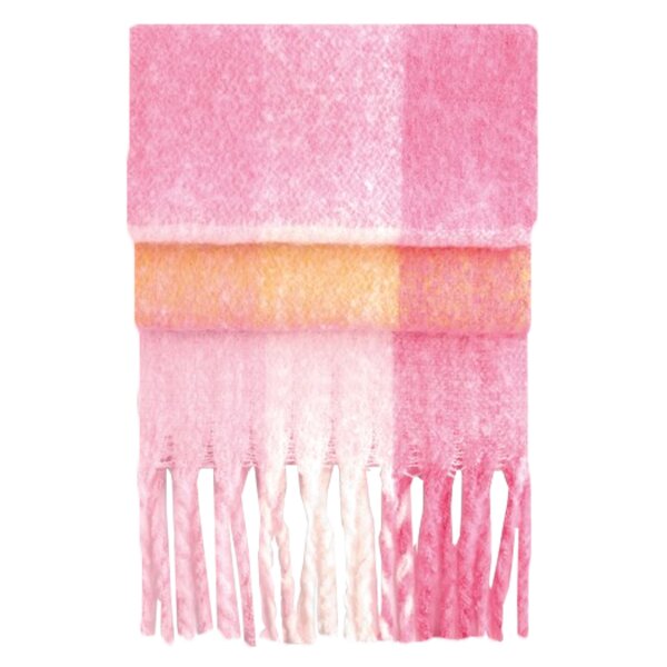 Fluffy check scarf Thumbnail