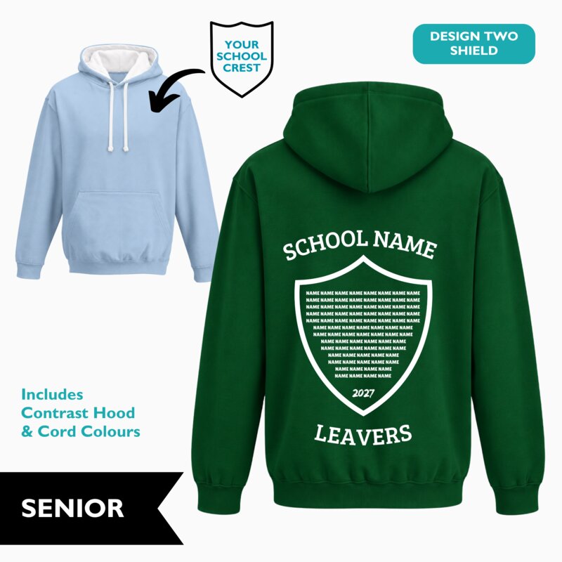 Shield Design Contrast Leavers' Hoodie (Senior) Thumbnail