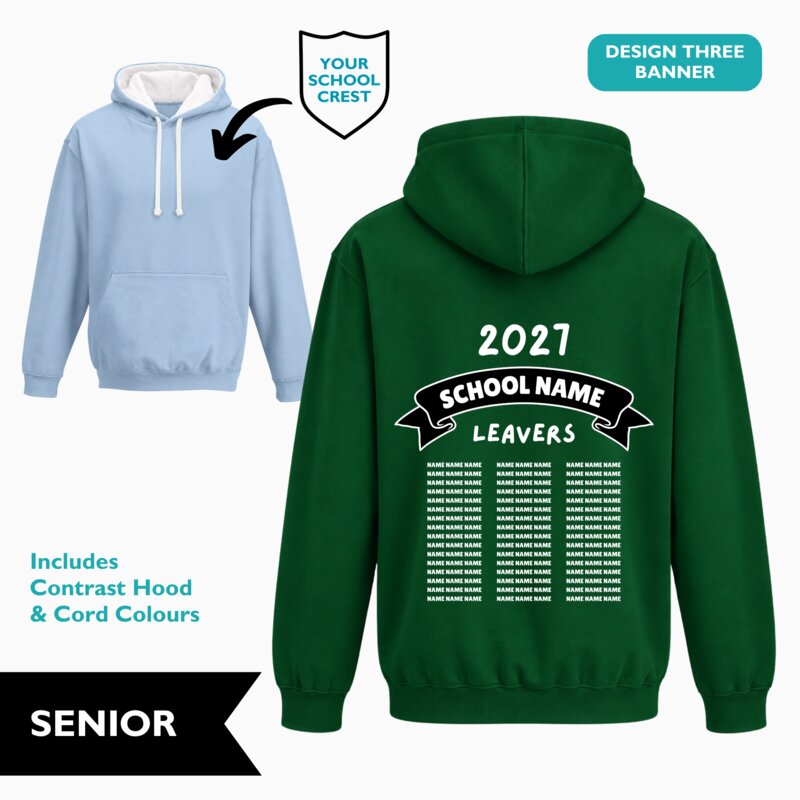 Banner Design Contrast Leavers' Hoodie (Senior) Thumbnail
