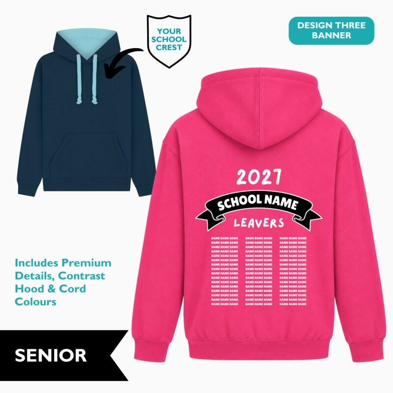Banner Design Premium Contrast Leavers' Hoodie (Senior) Thumbnail