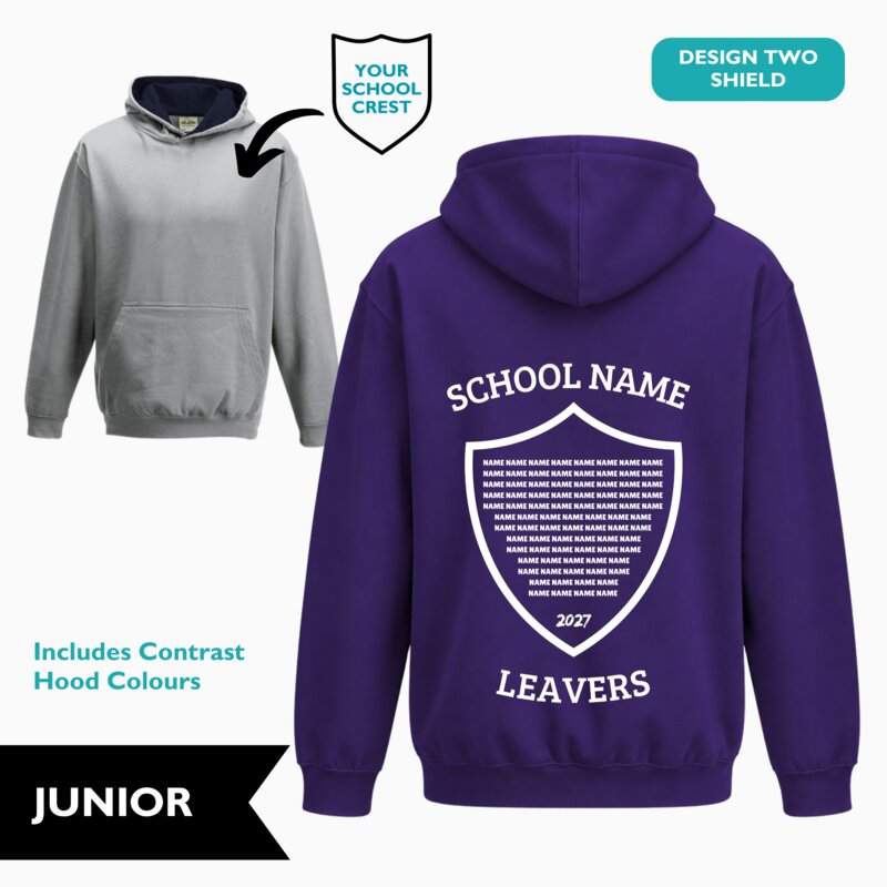Shield Design Contrast Leavers' Hoodie (Junior) Thumbnail