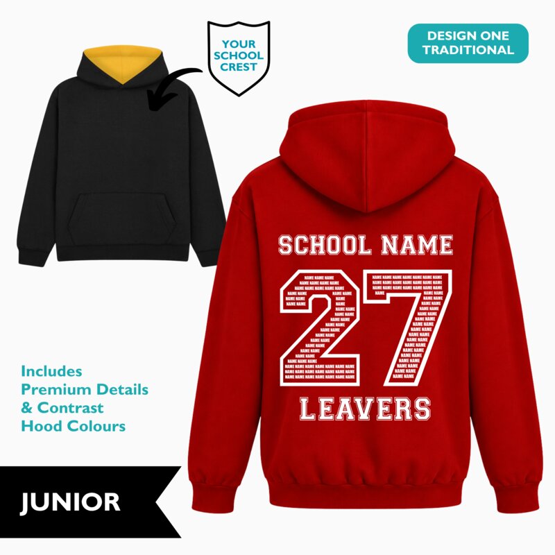 Traditional Design Premium Contrast Hoodie (Junior) Thumbnail