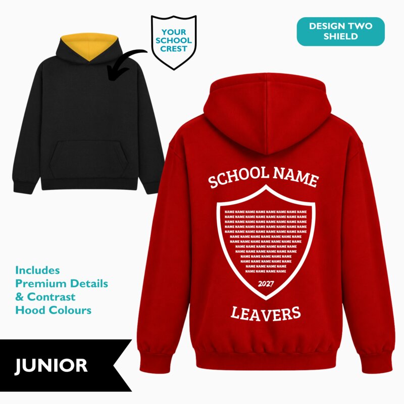 Shield Design Premium Contrast Hoodie (Junior) Thumbnail